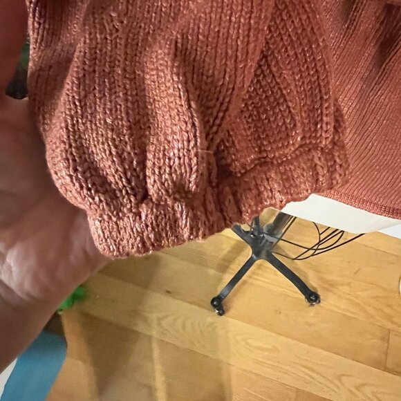 Vintage TUCKER Silk Blend Belted Cardigan in Rust Size Small - Picture 5 of 7